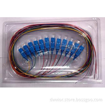12 Core SC / UPC Fiber Optic Pigtails Patch cord , OFNR / O